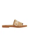 Chloé Logo Woody Flat Mules In Brown