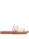 Chloé Women Woody Sandals In Gold