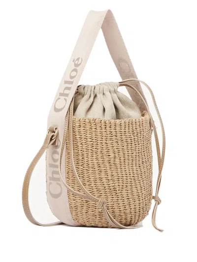 Chloé Woody Small Basket Bag In Orange