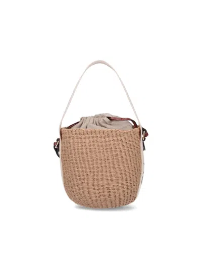 Chloé Woody Small Bucket Bag In Sand