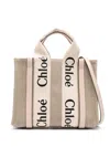 Chloé Small Woody Canvas Top Handle Bag In Pink