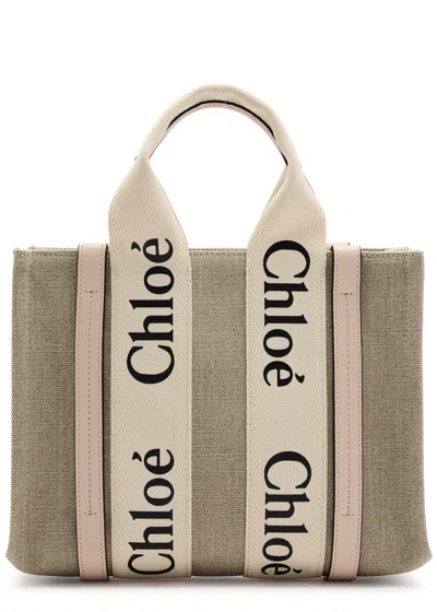 Chloé Chloe Woody Small Canvas Tote In Pink