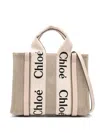 Chloé Woody Small Canvas Tote In White
