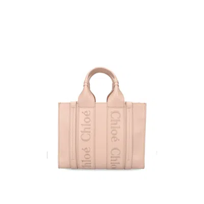 Chloé Chloe Woody Small Leather Tote Bag Women In Pink