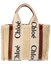 Chloé Woody Small Shearling & Leather Tote (authentic )