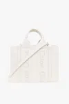 Chloé Woody Small Shopper Bag In Bianco