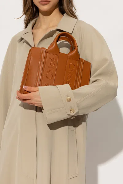 Chloé ‘woody Small' Shopper Bag In Brown