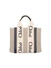 Chloé Chloe Multicolor Fabric Small Woody Shopping Bag In Multi