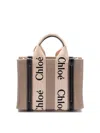 Chloé Chloe Multicolor Fabric Small Woody Shopping Bag In Multi