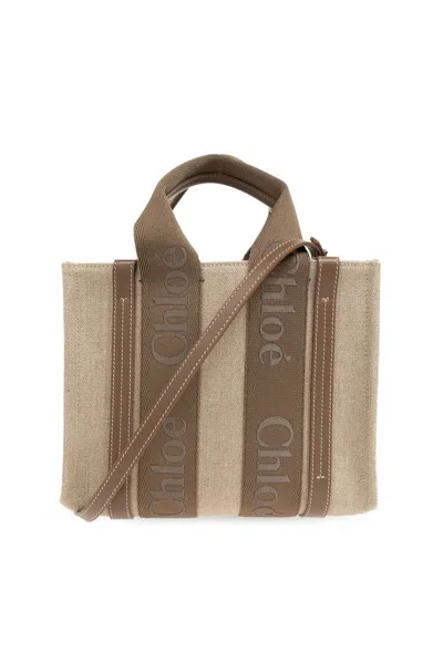 Chloé Small Woody Tote Bag In Brown