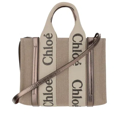 Chloé ‘woody Medium' Shopper Bag In Beige
