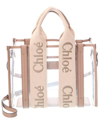 Chloé Woody Small Vinyl & Leather Tote In Multi