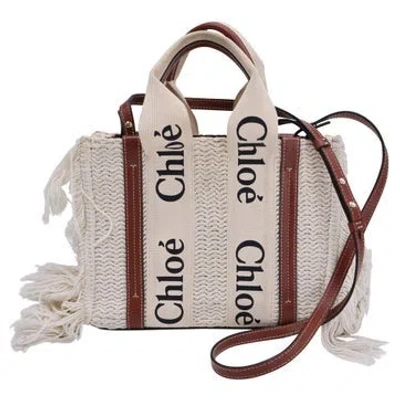 Pre-owned Chloé Woody Small In White