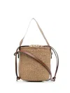 Chloé Woody Straw Small Bucket Bag In White