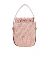 Chloé Suede Bucket Bag Featuring Ruffled Accents In Nude