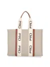 Chloé Woody Big Tote Bag In Beige