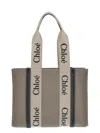 Chloé Woody Tote Bag In Beige
