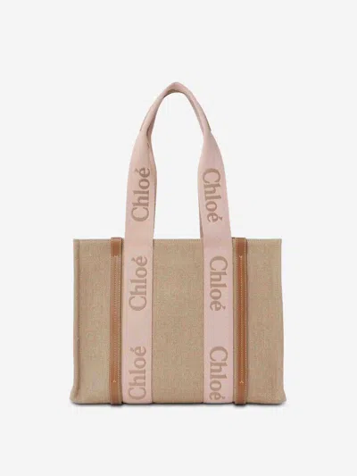 Chloé Woody Tote Bag In Beige