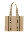 Chloé Woody Tote Bag In Beige
