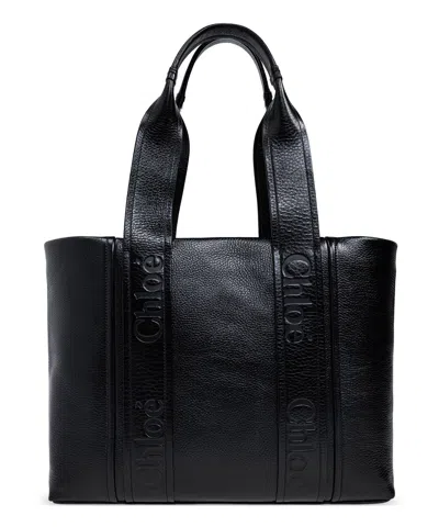 Chloé Woody Tote Bag In Black