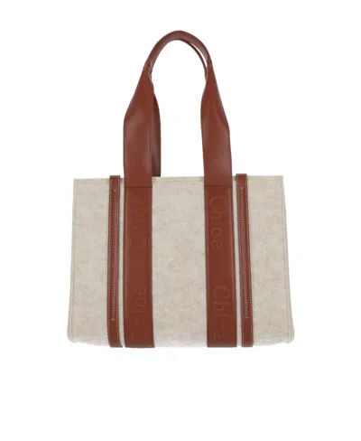 Chloé Woody Tote Bag In Brown