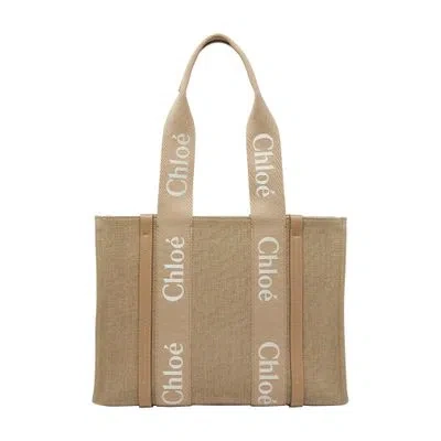 Chloé Woody Tote Bag In Brown
