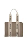 Chloé Woody Tote Bag In Grey