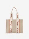 Chloé Women Beige Woody Tote Bag In Nude
