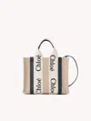 Chloé Woody Small Canvas Tote In Neutral