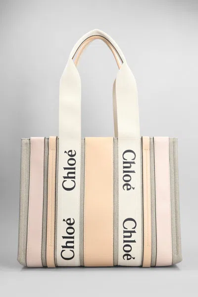 Chloé Woody Tote In Beige