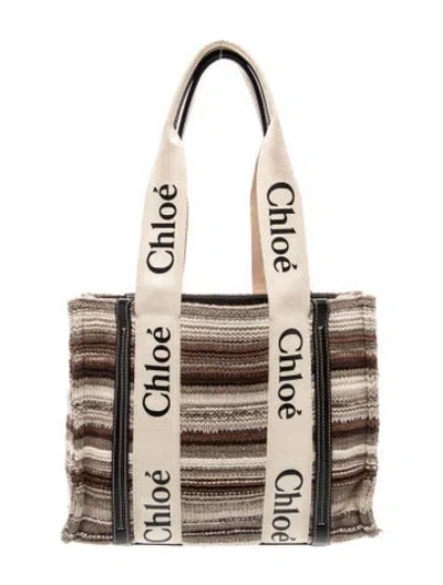 Pre-owned Chloé Woody Tote In Neutral
