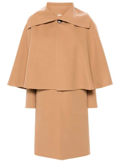 Chloé Shawl Coat In Beige