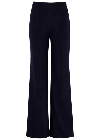 Chloé Chloe Wool And Cashmere-blend Trousers In Dark Blue