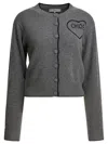 Chloé Wool And Cashmere Cardigan With Logo Knitwear Grey In Gray