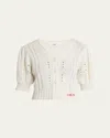 Chloé Chloe Pointelle Wool And Cashmere Cardigan In White