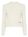 Chloé Wool And Cashmere Fitted Sweater With An Openwork Motif Clothing In Multi