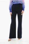 Chloé Black Pants With High Waist And Wide Leg In Viscose Blend Stretch Woman In Black