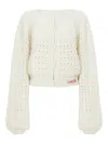 Chloé Wool And Cashmere Knit Round-neck Cardigan Clothing In Neutral