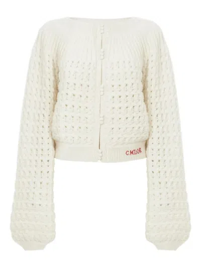 CHLOÉ CHLOÉ WOOL AND CASHMERE KNIT ROUND-NECK CARDIGAN CLOTHING