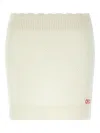 Chloé Cashmere Wool Mini Skirt With Ribbed Waistband In Neutral