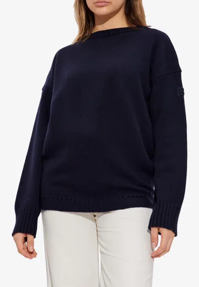 Chloé Wool And Cashmere Oversized Sweater In Blue