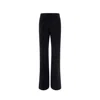 Chloé Flared Wool Trousers Asymmetrical Hems In Black