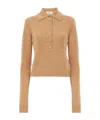Chloé Wool And Cashmere Polo Neck Sweater In Nude