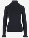 Chloé Wool And Cotton Turtleneck Pullover In Blue