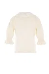 Chloé Pointelle Knit Sweaters And Cardigans White In Yellow