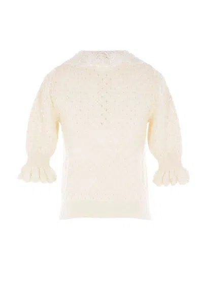 Chloé Wool And Silk Blend Sweater In Neutral