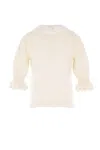 Chloé Pointelle Knit Sweaters And Cardigans White In Yellow