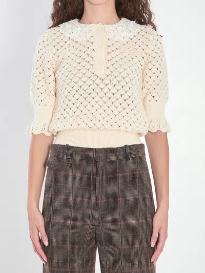 CHLOÉ CHLOÉ WOOL AND SILK BLEND SWEATER