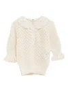 Chloé Pointelle Knit Sweaters And Cardigans White In Yellow