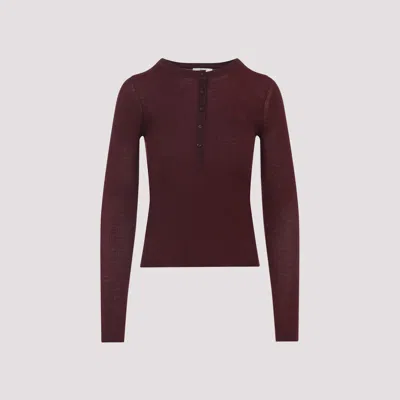 Chloé Burgundy Wool And Silk Pullover